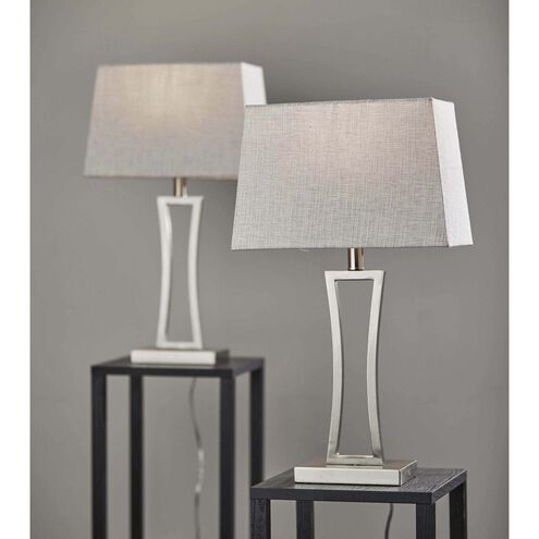 Camila 24 inch 100.00 watt Brushed Steel Table Lamp Portable Light, Set of 2, Simplee Adesso