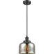 Ballston Bell 1 Light 8 inch Matte Black Mini Pendant Ceiling Light, Large Bell