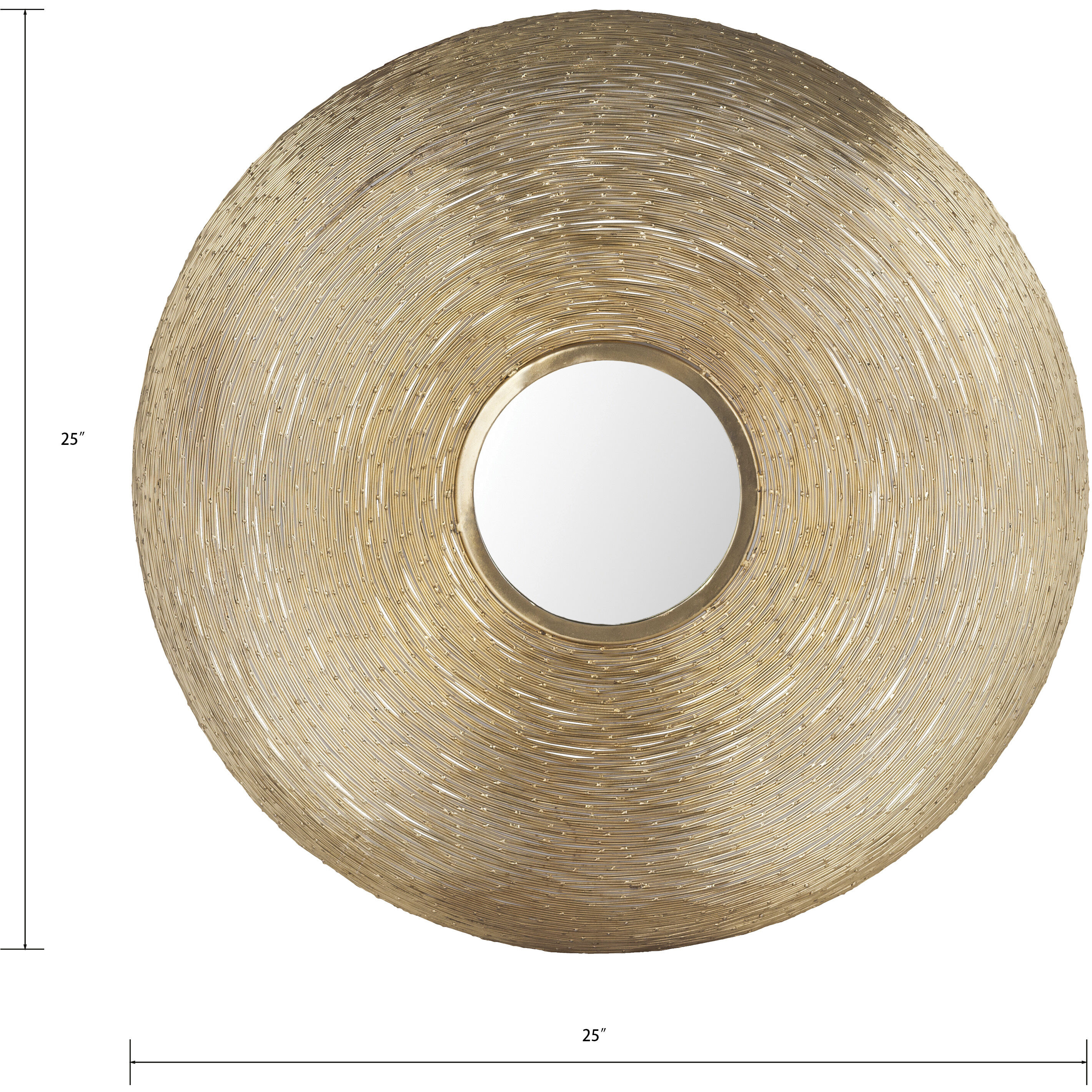 Goldgrass 25 X 25 inch Brass with Mirror Wall Mirror