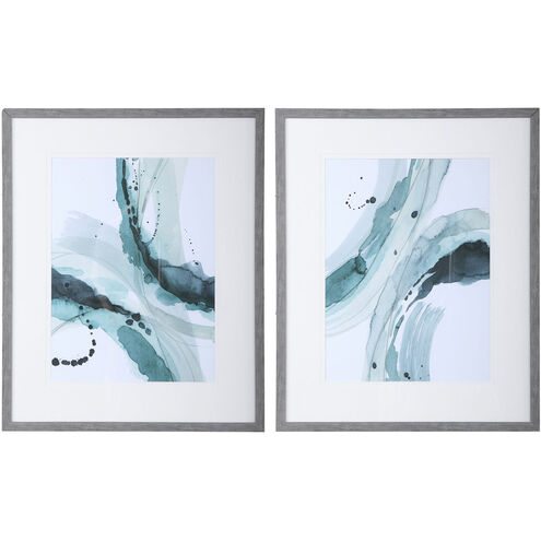 Depth 34 X 28 inch Abstract Watercolor Prints, Set of 2