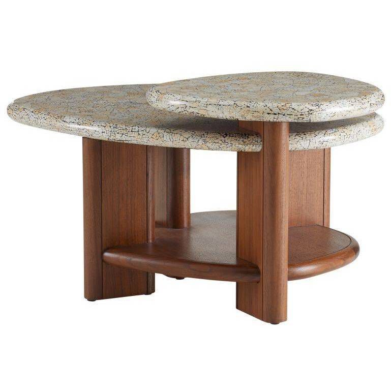 Forney 38 X 19 inch Satin Walnut and Natural Eggshell Coffee Table