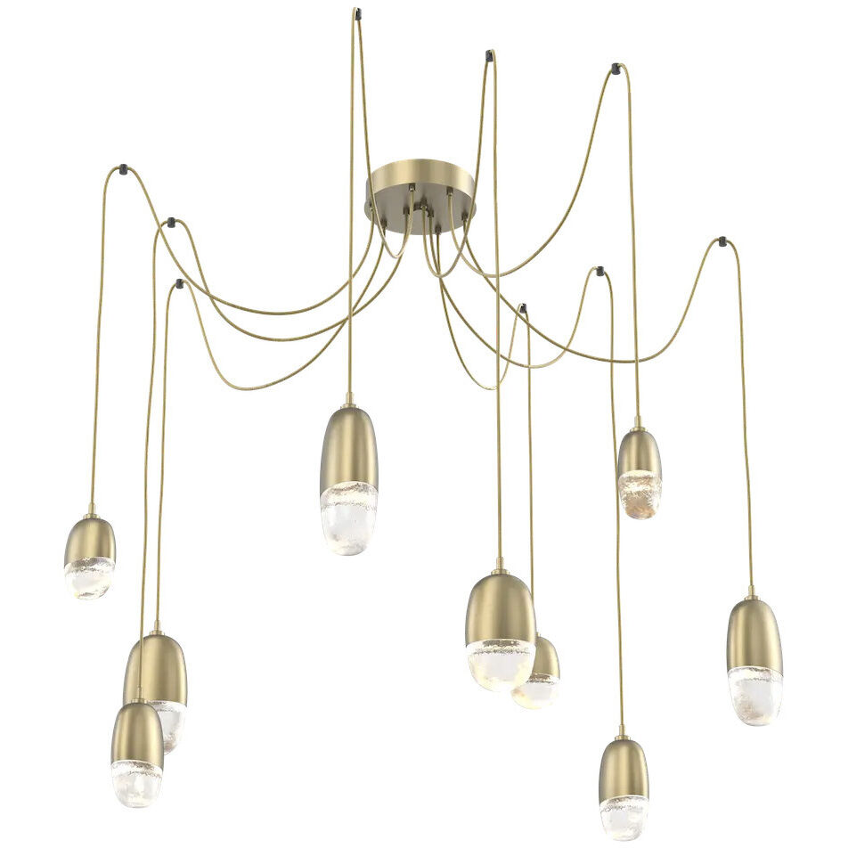 Pebble LED 14.3 inch Graphite Swag Multi-Pendant Ceiling Light in 3000K LED