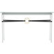Equus 54 X 14 inch Vintage Platinum and Modern Brass Console Table in Leather Black, Vintage Platinum/Modern Brass