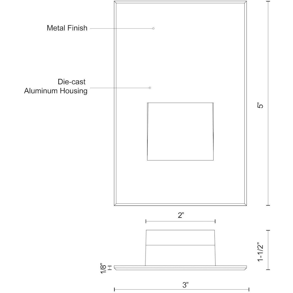 Sonic LED 5 inch White Exterior Wall/Step Light