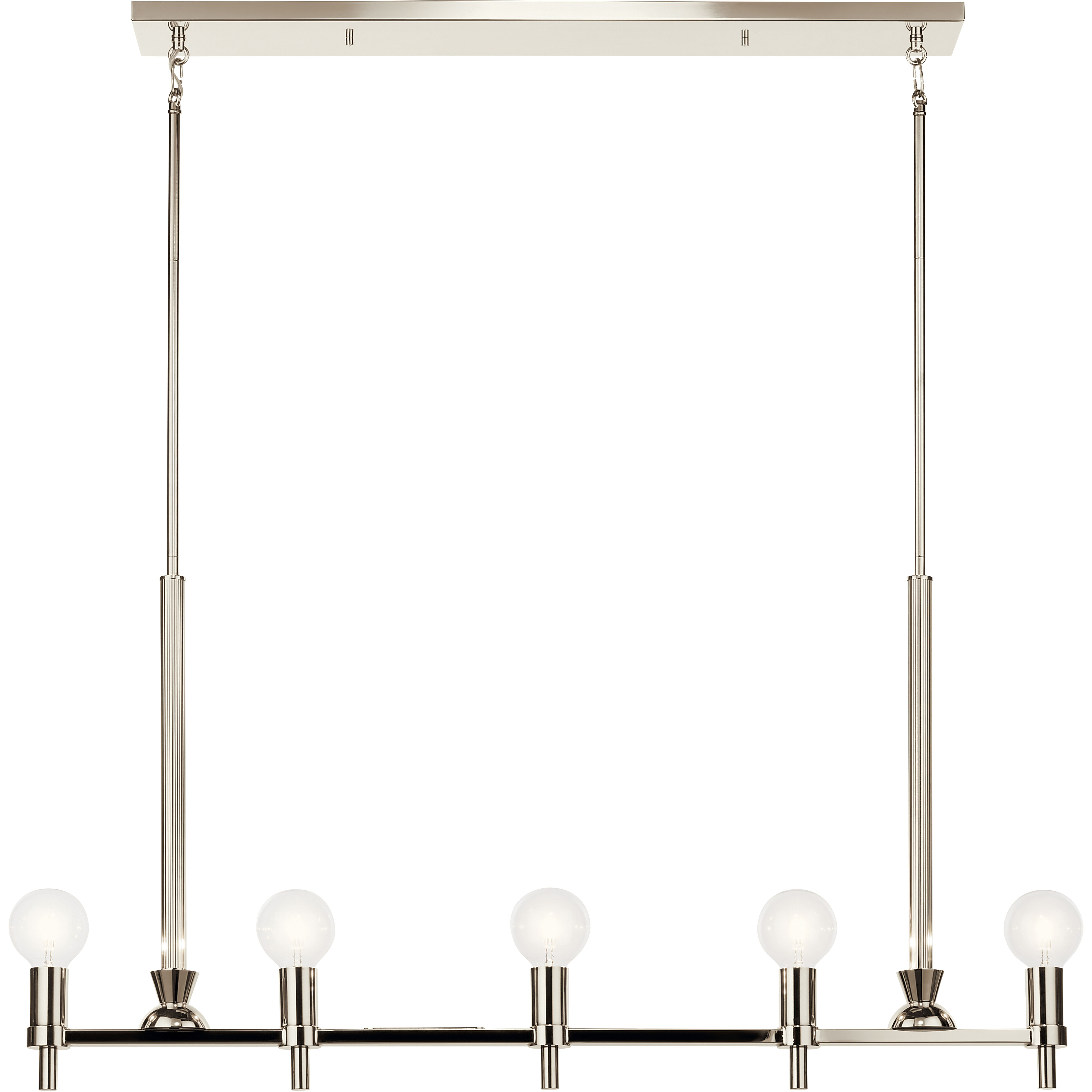 Torvee 5 Light 2.75 inch Nickel Textured Chandelier Linear Ceiling Light in Polished Nickel