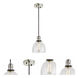 Nob Hill 1 Light 7 inch Polished Nickel and Black Pendant Ceiling Light in Clear Mouth Blown