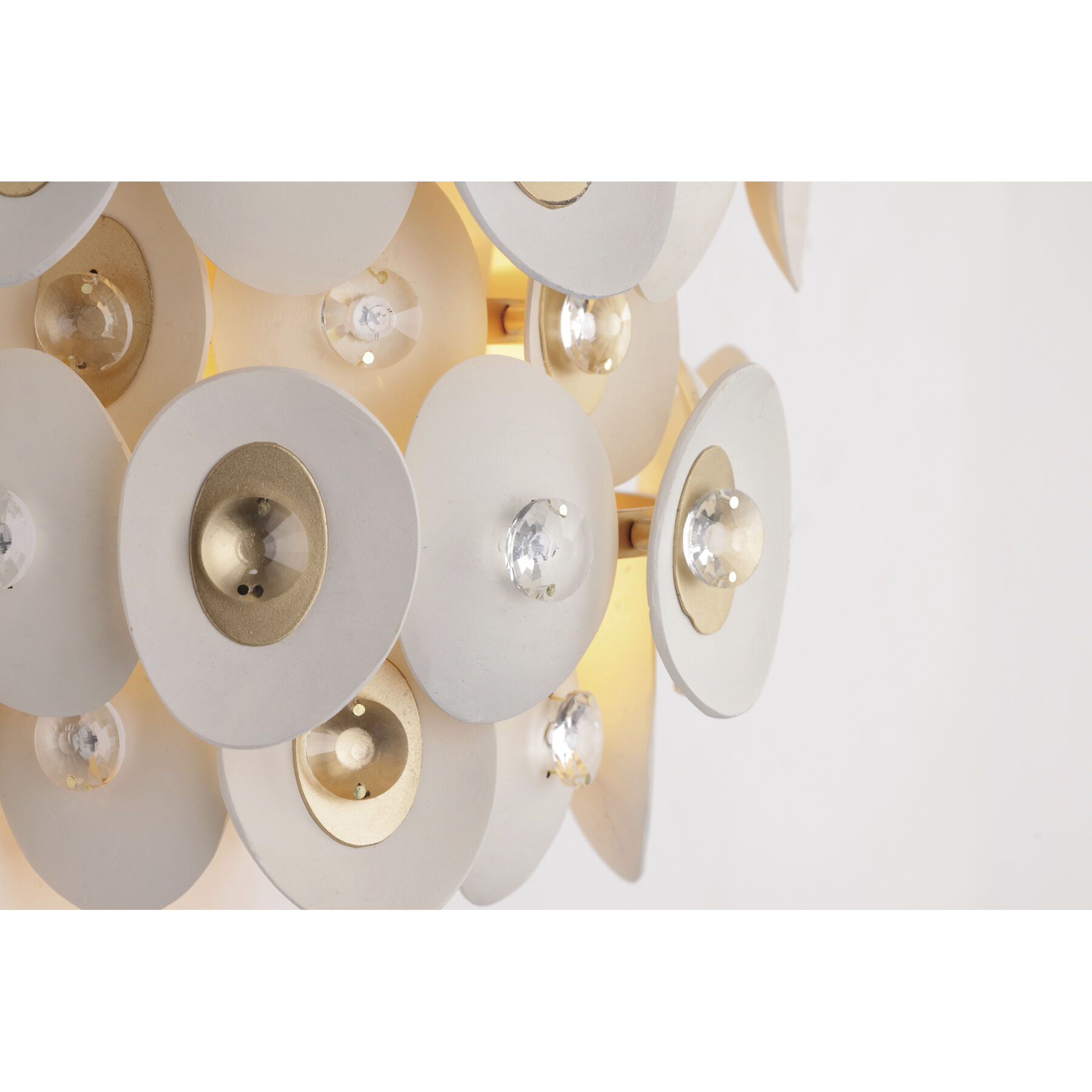 Niu 2 Light 11 inch Coconut Shell Gold / Coconut Shell White Wall Sconce Wall Light