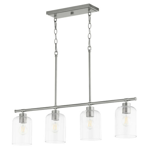 Tribute 4 Light 35 inch Satin Nickel Linear Pendant Ceiling Light
