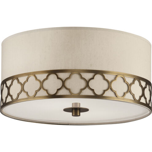 Addison 2 Light 15 inch Weathered Brass Flushmount Ceiling Light