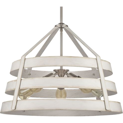 Brigantine 5 Light 24 inch Satin Nickel with Antique White Chandelier Ceiling Light