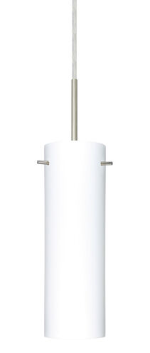 Copa LED Satin Nickel Pendant Ceiling Light in Opal Matte Glass