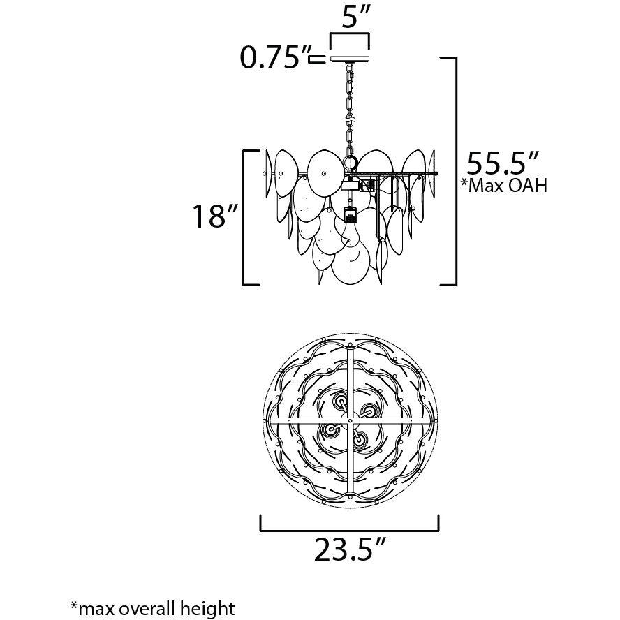 Isla 5 Light 23.25 inch Natural Aged Brass Chandelier Ceiling Light