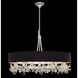 Azu LED 34.5 inch Silver Chandelier Ceiling Light in Black Fabric