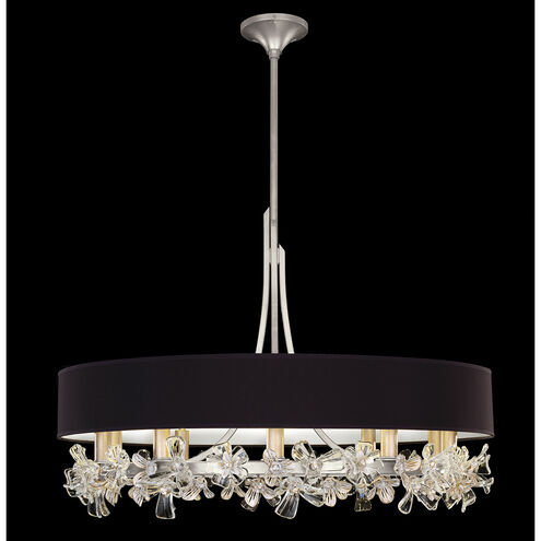 Azu LED 34.5 inch Silver Chandelier Ceiling Light in Black Fabric