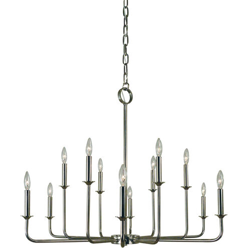 Boulevard 12 Light 36 inch Polished Nickel Chandelier Ceiling Light