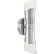 Fusion Collection - Lugano Family 1 Light 4.75 inch Polished Chrome and Ribbed Clear ADA Wall Sconce Wall Light, EVOLV