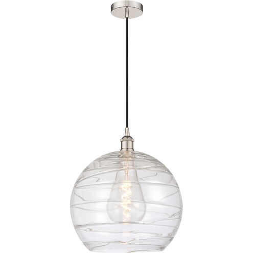 Edison Athens Deco Swirl LED 14 inch Polished Nickel Pendant Ceiling Light