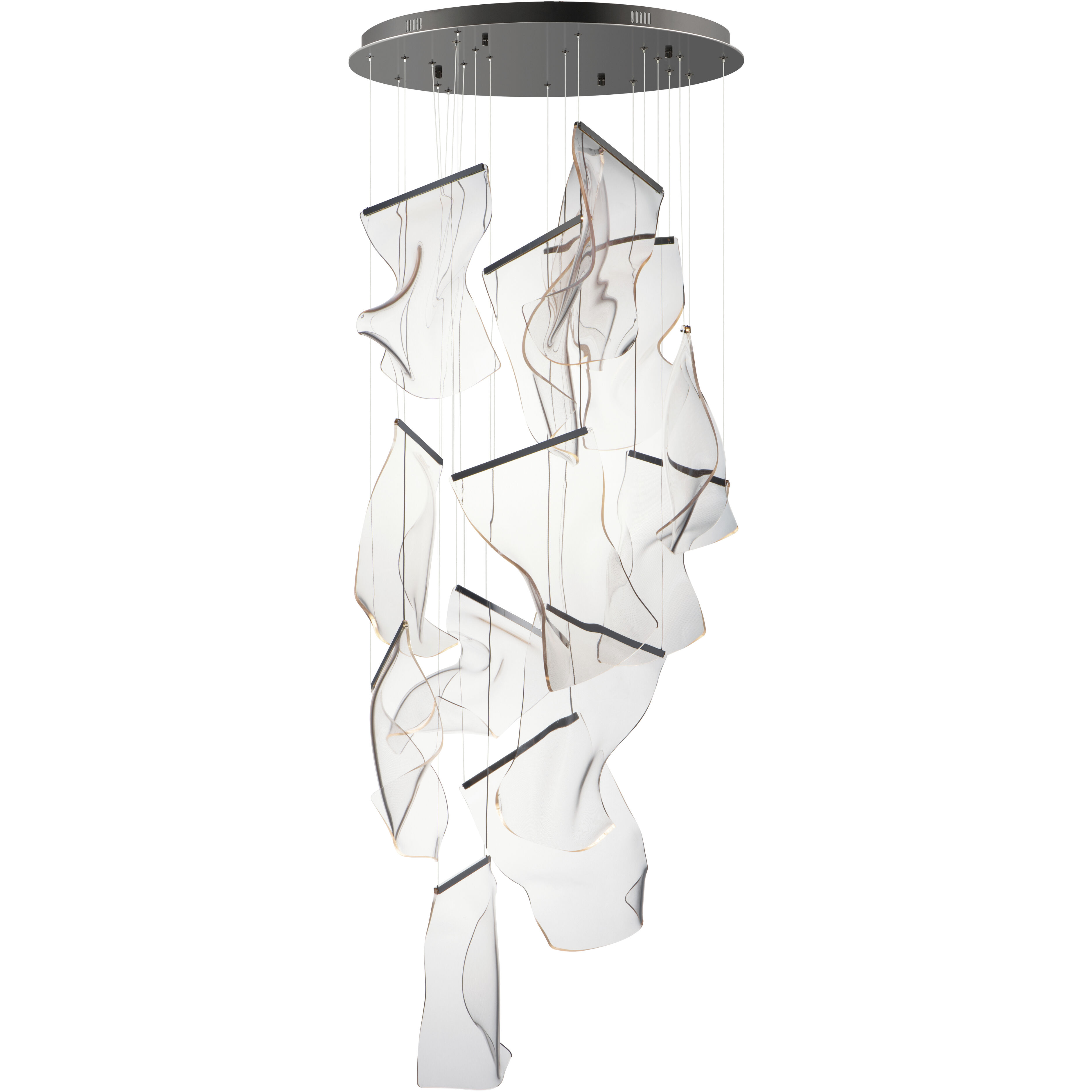 Rinkle LED 27.5 inch Brushed Gunmetal Multi-Light Pendant Ceiling Light 