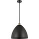 Ballston Dome LED 16 inch Black Antique Brass Pendant Ceiling Light