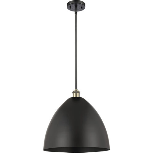 Ballston Dome LED 16 inch Black Antique Brass Pendant Ceiling Light