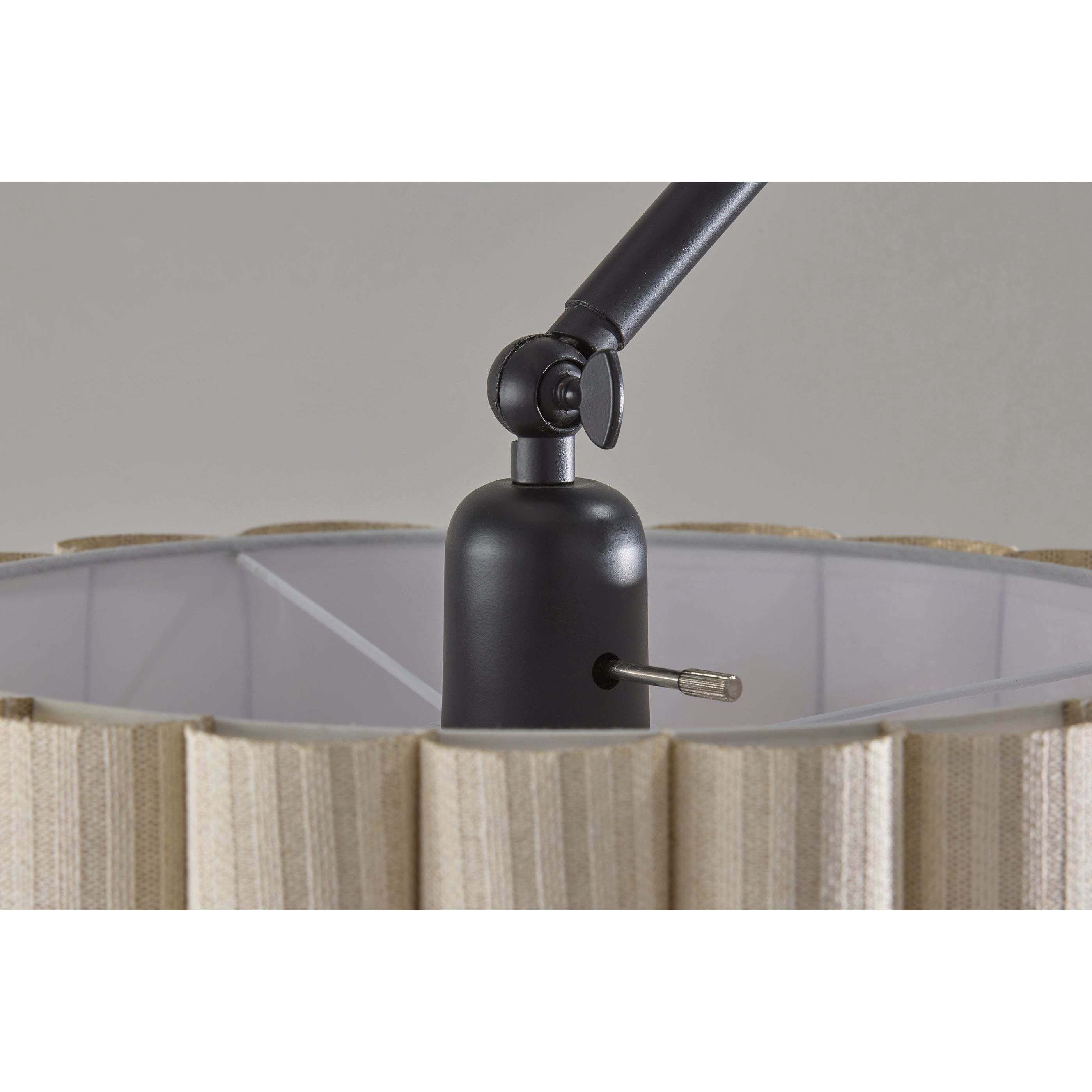 Caldwell 62 inch 100.00 watt Black and Natural Wood Shelf Floor Lamp Portable Light