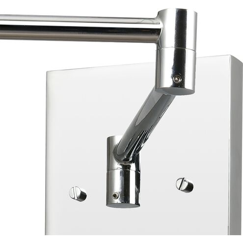 Luca 22 inch 60 watt Polished Chrome with White Swingarm Sconce Wall Light