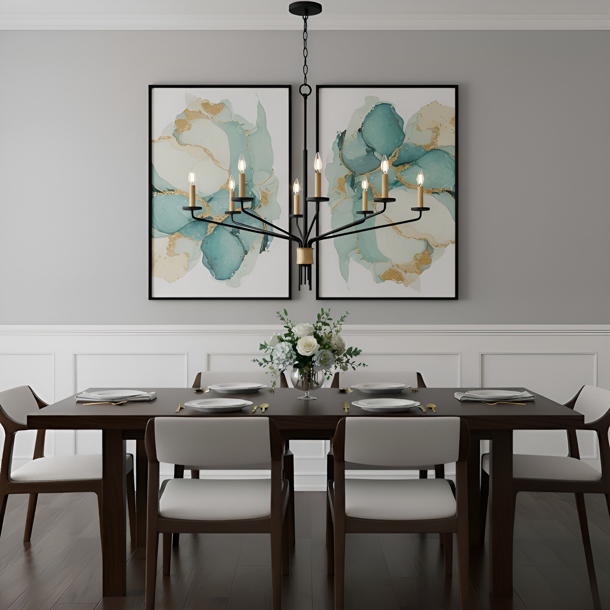 Alexander 8 Light 40 inch Matte Black Chandelier Ceiling Light