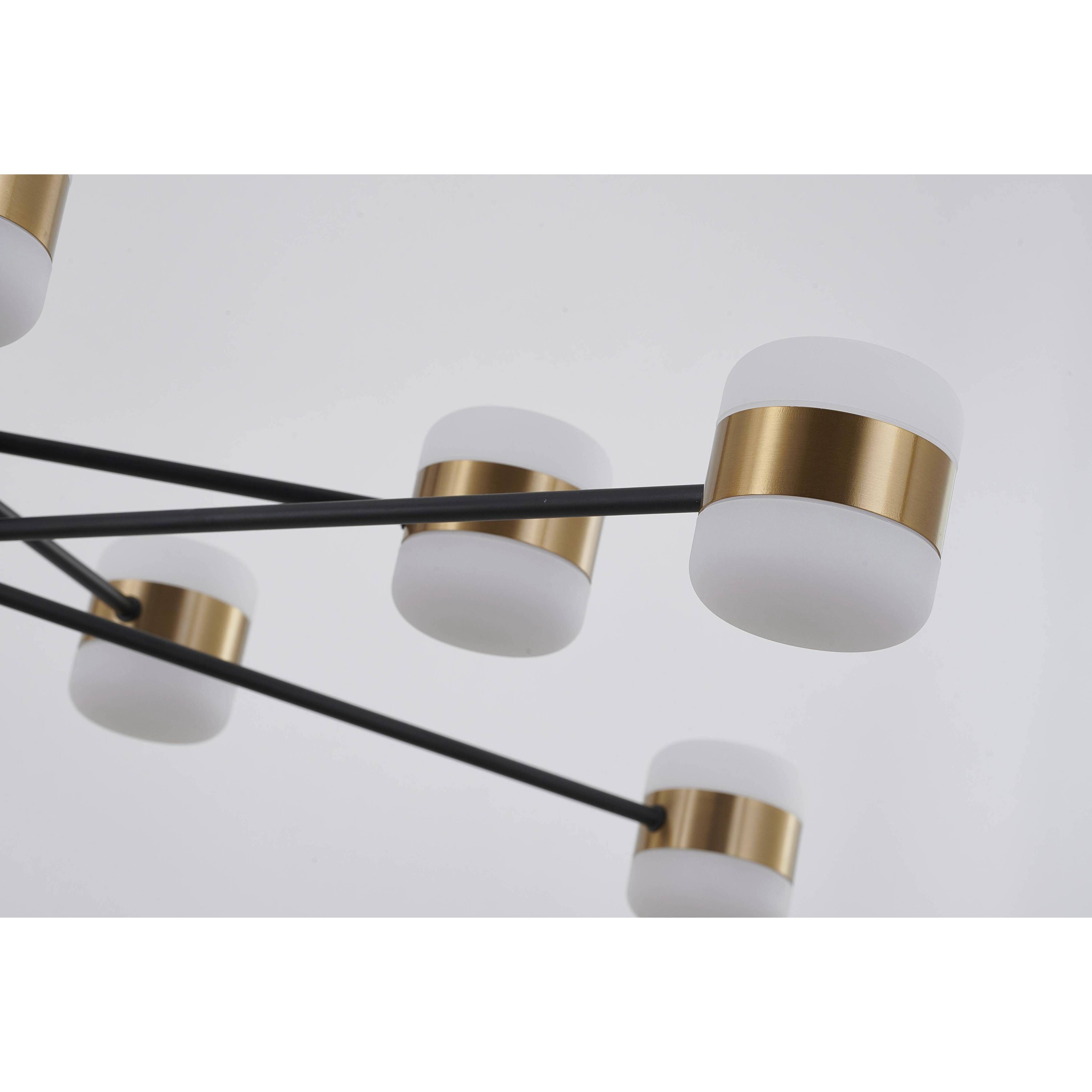 Canada LED 40 inch Black and Gold Chandelier Ceiling Light