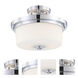 Soho 2 Light 13 inch Polished Chrome and Satin White Semi Flush Mount Ceiling Light