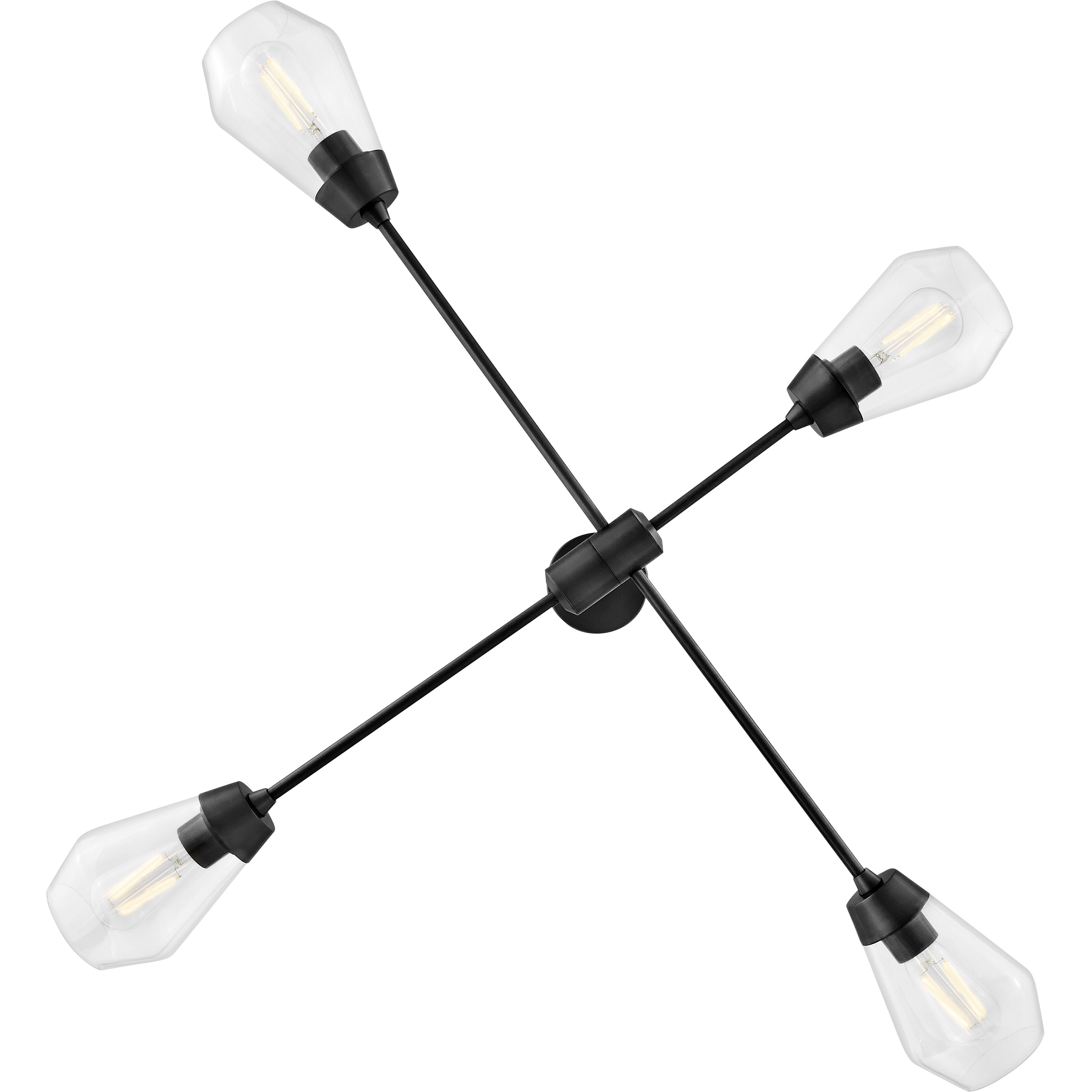 Livie 4 Light 44 inch Black Chandelier Ceiling Light