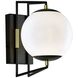 Cosmos LED 18.38 inch Matte Black with Satin Brass and Matte White Outdoor Wall Sconce