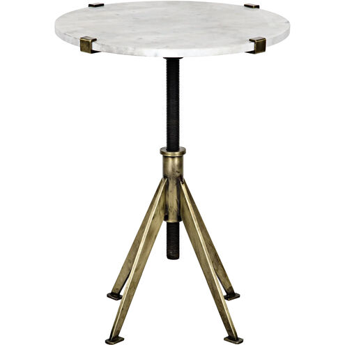 Edith 24.5 X 20.5 inch Antique Brass Adjustable Side Table, Small