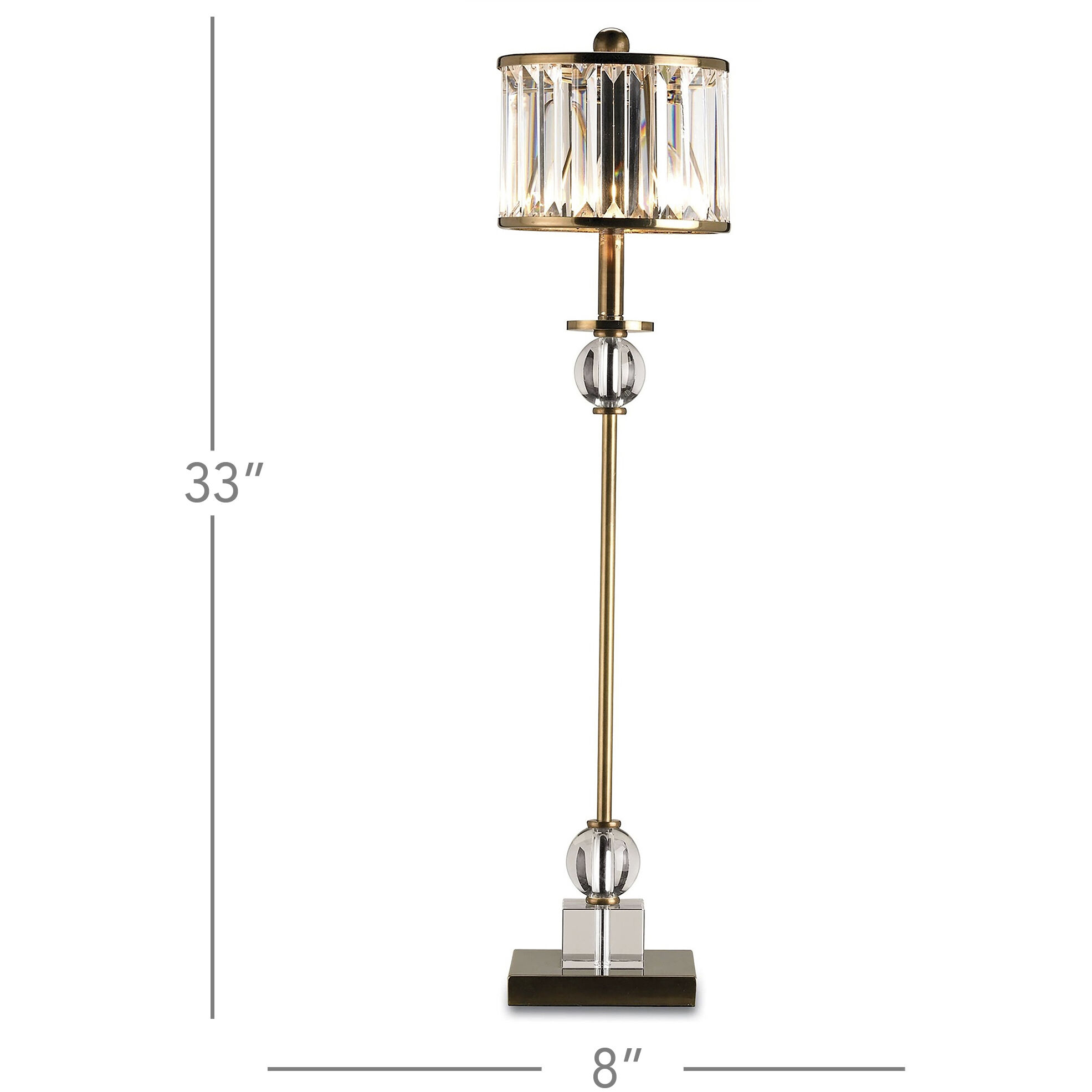 Parfait 33 inch 75 watt Clear/Antique Brass Table Lamp Portable Light