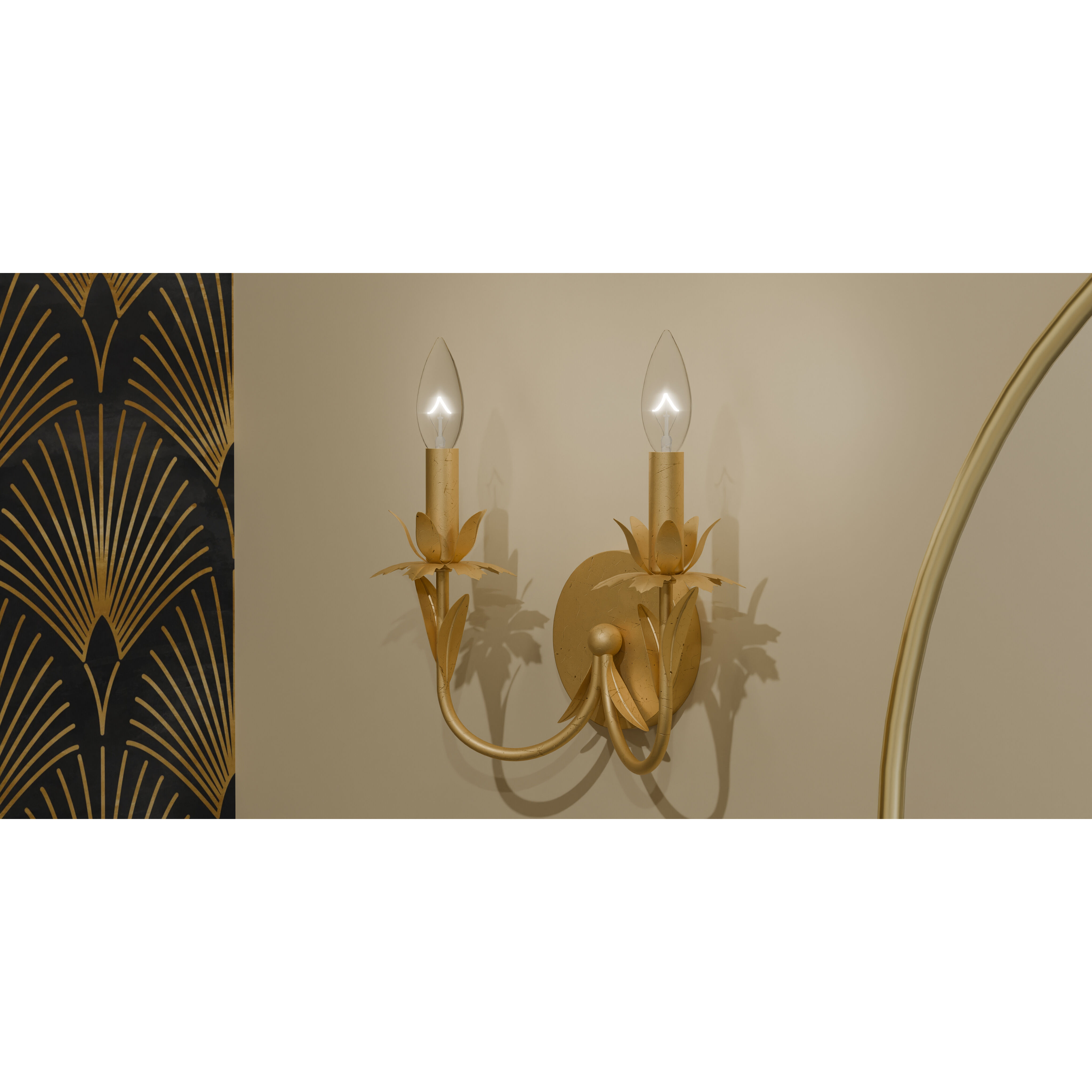 Quoizel Maria 2 Light Wall Sconce Gold Leaf