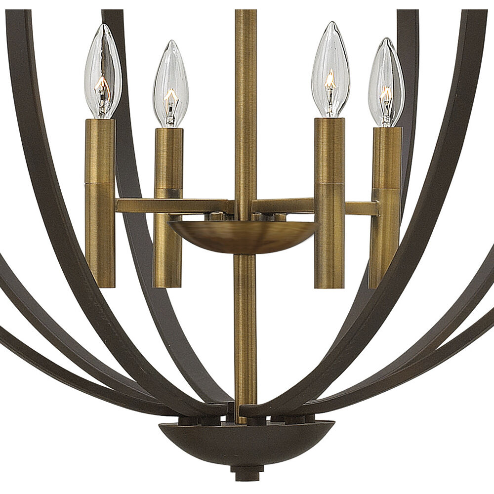 Euclid 8 Light 28.25 inch Spanish Bronze with Heirloom Brass Indoor Foyer Light Ceiling Light