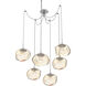 Nova LED 19 inch Classic Silver Swag Multi-Pendant Ceiling Light in 3000K LED, Floret Inner - Amber Outer