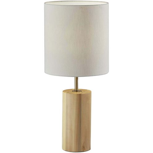 Dean 31 inch 100.00 watt Natural Oak Wood with Antique Brass Accent Table Lamp Portable Light