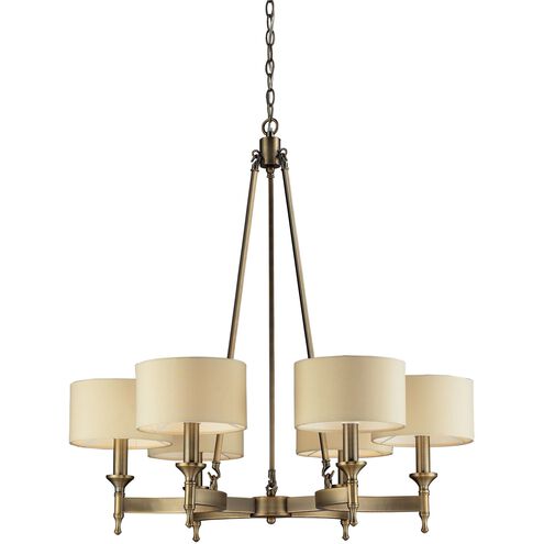 Pembroke 6 Light 31 inch Antique Brass Chandelier Ceiling Light
