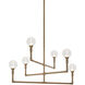 Candlestix 6 Light 37.88 inch Aged Gold Brass Chandelier Ceiling Light in Aged Gold Brass and Clear
