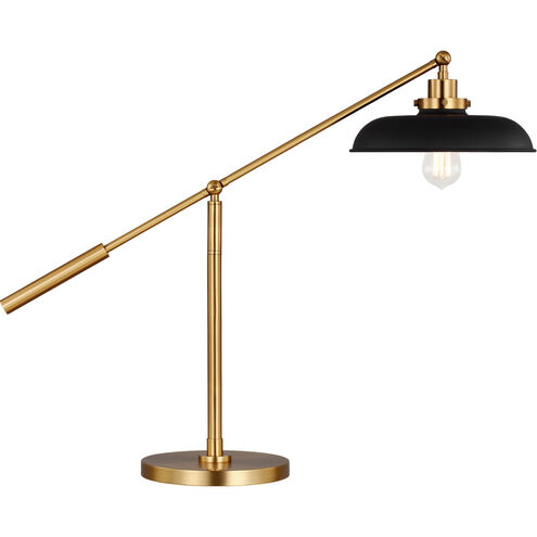 C&M by Chapman & Myers Wellfleet 23.38 inch 9 watt Midnight Black and Burnished Brass Desk Lamp Portable Light in Midnight Black / Burnished Brass