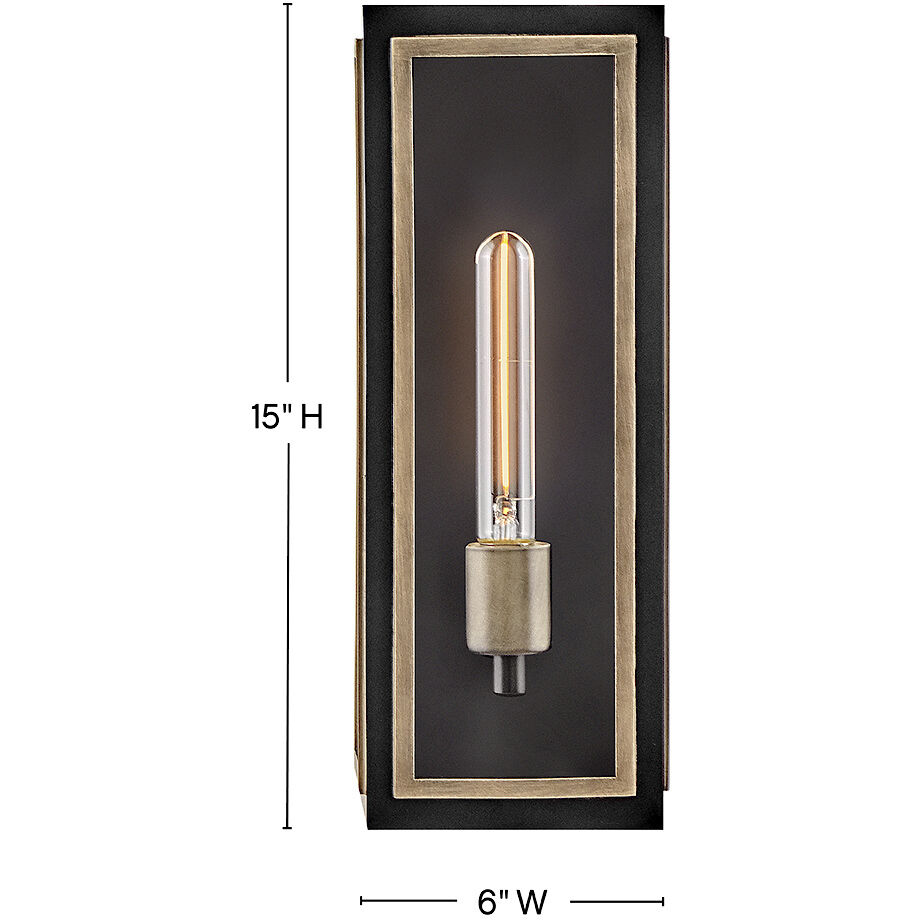 Shaw 1 Light 15 inch Black with Burnished Bronze Outdoor Wall Mount