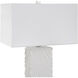 Pillar 32 inch 150.00 watt Granulated White Marble and Brushed Nickel Table Lamp Portable Light