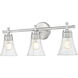 Belle 3 Light 24 inch Brushed Nickel Bath Vanity Light Wall Light