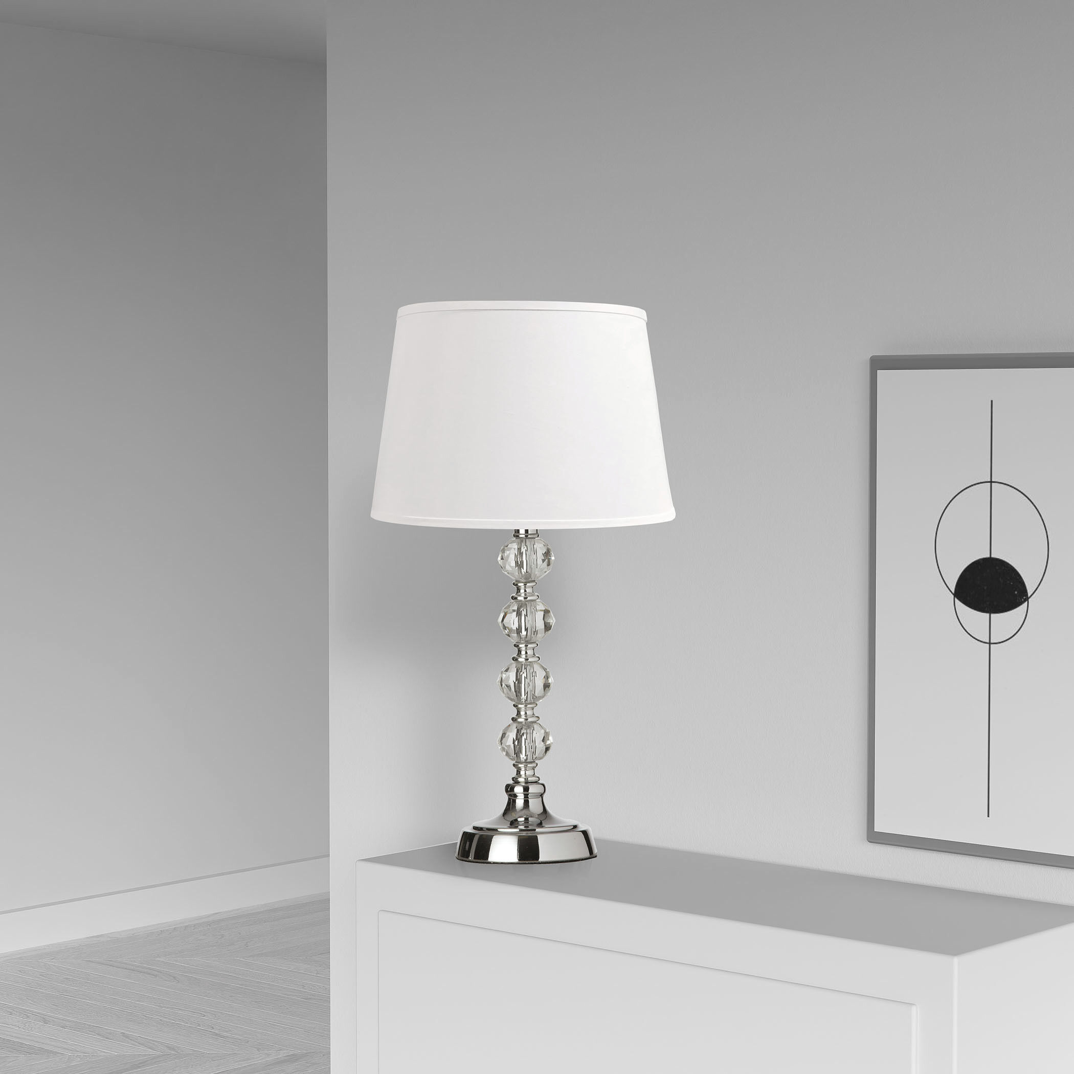 Crystal 17.5 inch 100.00 watt Polished Chrome Decorative Table Lamp Portable Light