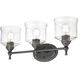 Keating Vanity Wall Light in Antique Black Iron