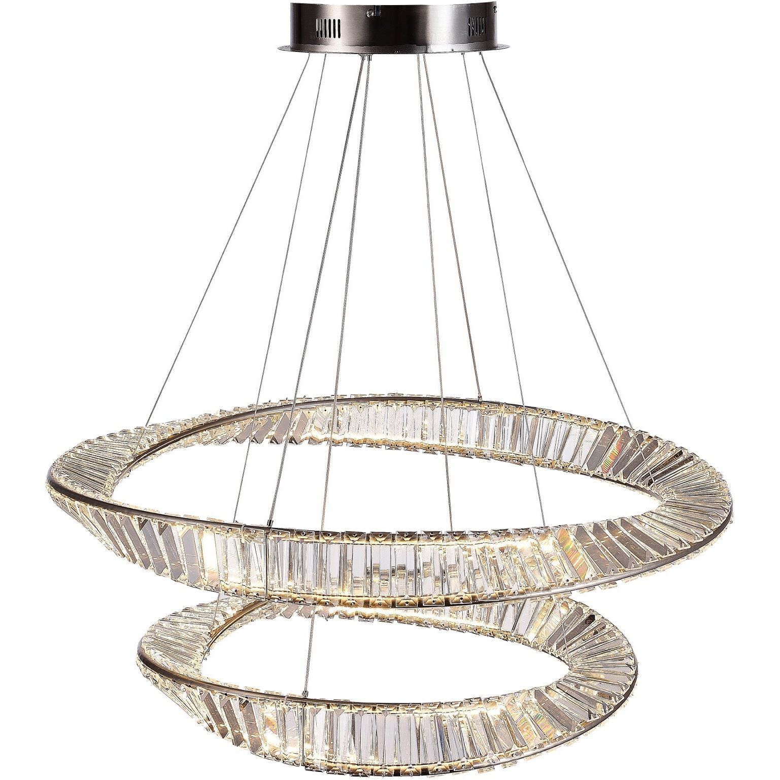 Stella 31.5 inch Satin Nickel Down Chandelier Ceiling Light