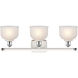 Ballston Dayton LED 26 inch White and Polished Chrome Bath Vanity Light Wall Light in White Glass, Ballston