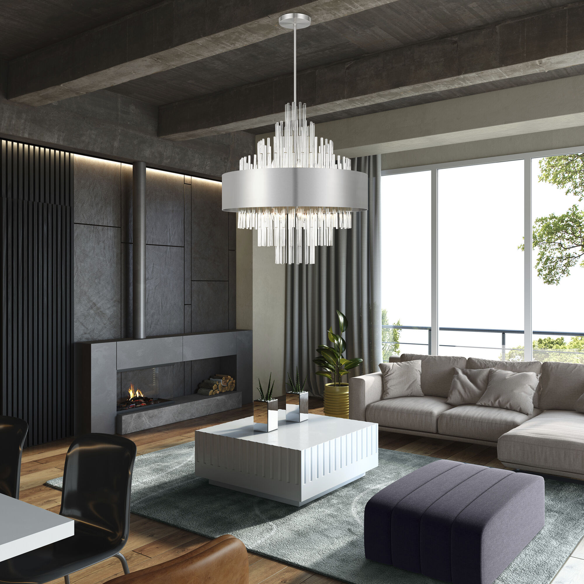 Orenburg 14 Light 35 inch Brushed Nickel Large Pendant Chandelier Ceiling Light