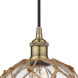 Edison Farmhouse Rope 1 Light 8 inch Antique Brass Mini Pendant Ceiling Light