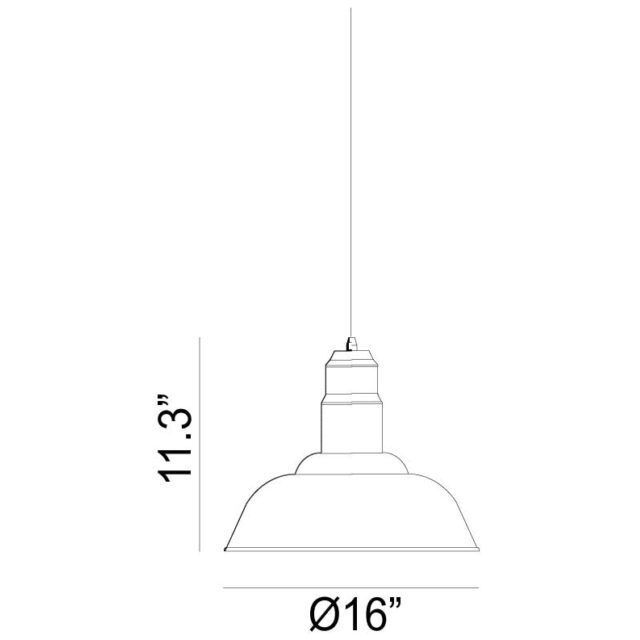 Clarkson Series 1 Light 16 inch Matte Black Pendant Ceiling Light